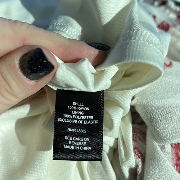 Torrid Plus Size White Floral Smocked Skater Dress - Picture 3 of 3